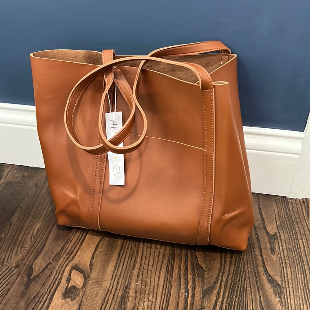 NWT Henny and Lev Brown Leather Tote Bag